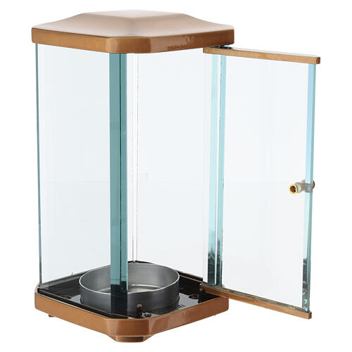 Lampe funéraire en bronze à fixer au sol 25 cm 5