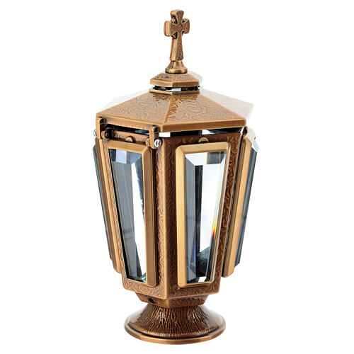 Bronzed ground lamp for 2-inch votive candle 3