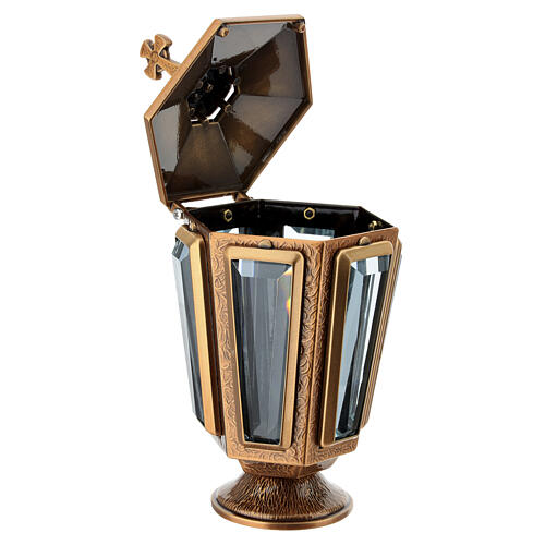 Bronzed ground lamp for 2-inch votive candle 5