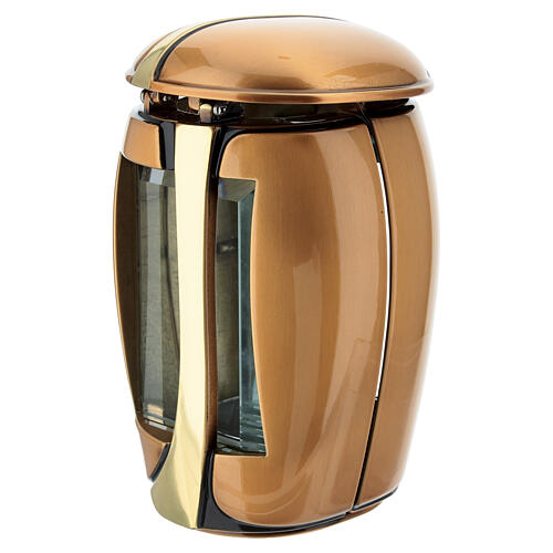 Lâmpada de cemitério bronzeada bicolor para velas votivas diâmetro 6 cm 3