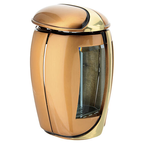 Bronze and Bicolor Cemetery Votive Candle Lantern with a 6 cm Diameter 5