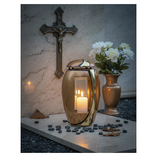 Lampe de cimetière bicolore pour bougies 25 cm 4