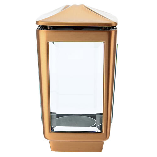 Bronzed outdoor ground lamp for candles up to 3 in 3