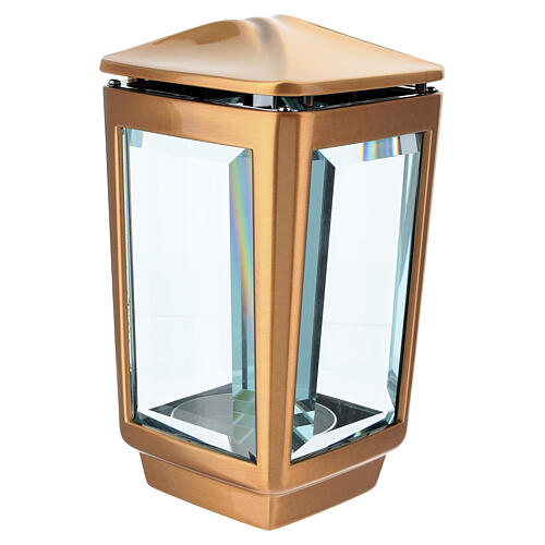 Lámpara de suelo portavelas bronceada para exterior velas d. máx. 7 cm 1