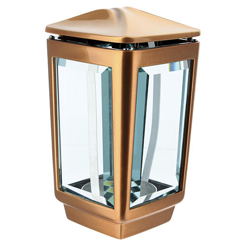 Bronzed outdoor cemetery lamp for graves for 7 cm candles 5