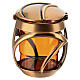 Grablampe Design „Luna“ – für Votivkerzen 7 × 6 cm, Messing in Bronzeoptik s1