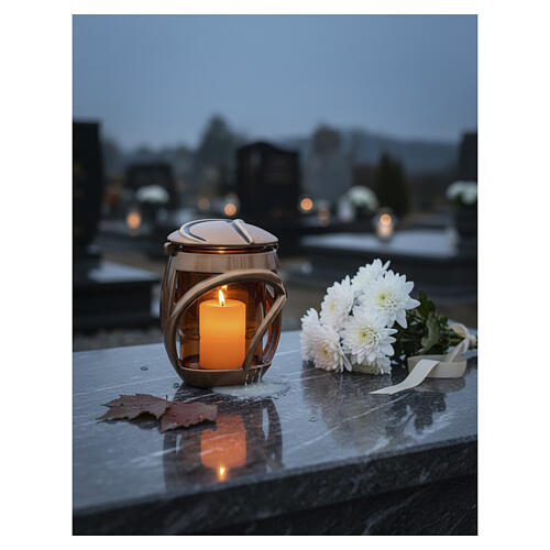 Lamp for Graves for Candles up to 7x6 cm Bronze, Luna Design 2
