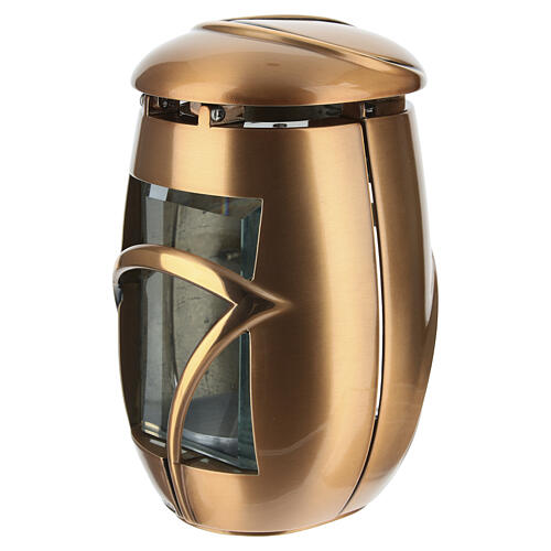 Grablampe Design „Luna“ – für Votivkerzen Ø 6 cm, Messing in Bronzeoptik 3