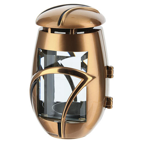 Grablampe Design „Luna“ – für Votivkerzen Ø 6 cm, Messing in Bronzeoptik 4