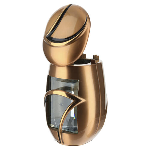Grablampe Design „Luna“ – für Votivkerzen Ø 6 cm, Messing in Bronzeoptik 5