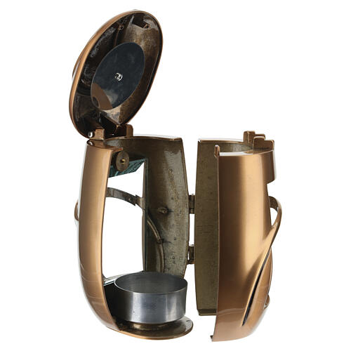Grablampe Design „Luna“ – für Votivkerzen Ø 6 cm, Messing in Bronzeoptik 6