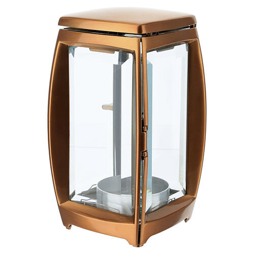 Lampka votywna Fiore Line, polerowany brąz, na świece, średnica 6 cm 5