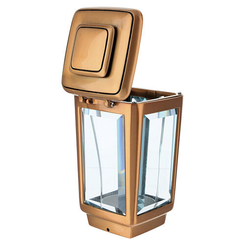 Patinated bronze lantern for 3-inch votive candles 4