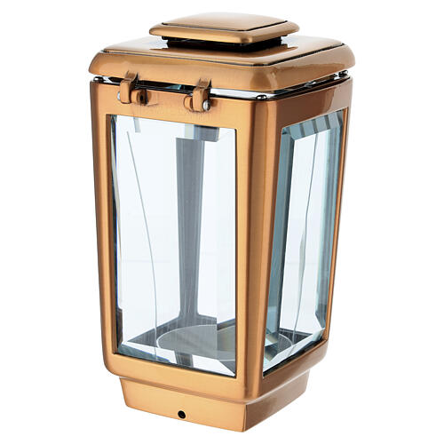 Patinated bronze lantern for 3-inch votive candles 5