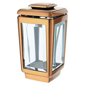 Lámpara portavela bronce envejecido para velas diám 7 cm