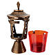 Lámpara portavela bronceada Crucifixión con vaso d. 7,5 cm s8