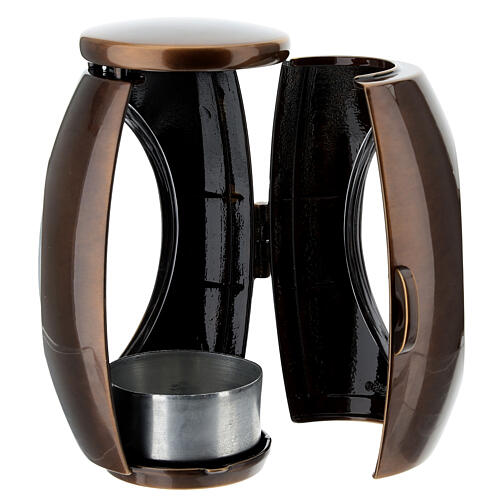 Lâmpada oval em bronze envelhecido para velas de 6 cm 4