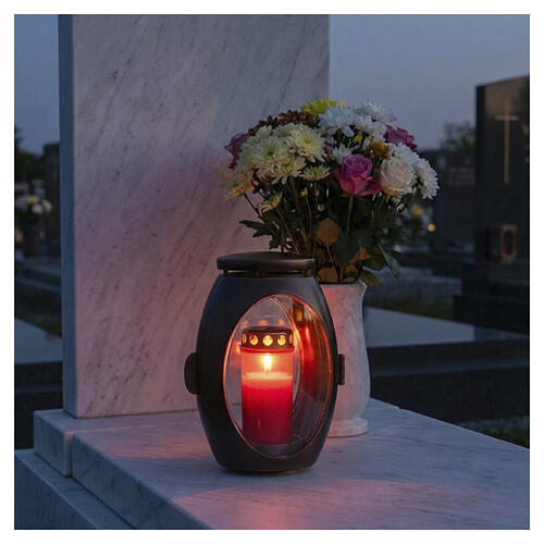 Lampe de sol pour bougie 25 cm finition foncée 2