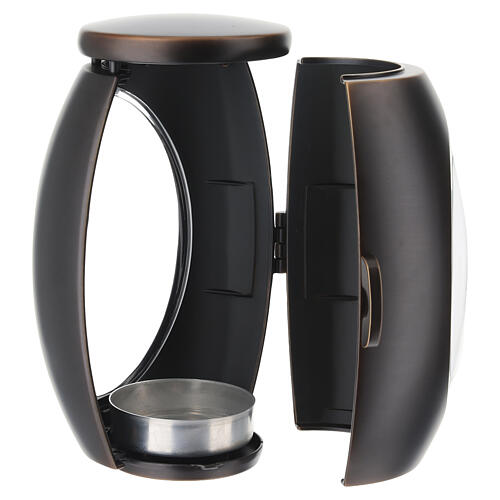 Lampe de sol pour bougie 25 cm finition foncée 6