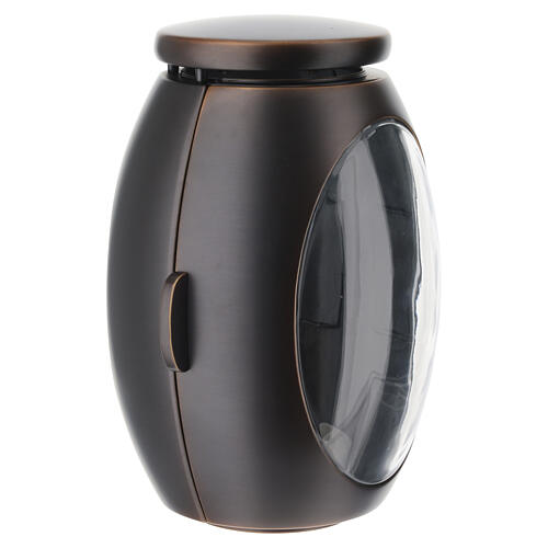 Dark-finish ground cemetery votive lamp, 25 cm 3