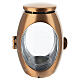 Grablampe oval mit Sichtfenster – für Votivkerzen Ø 6 cm, Messing in Bronzeoptik s5