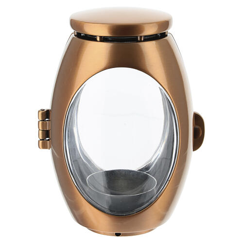 Bronzed oval votive lamp for 2.5-inch diameter candles 5