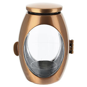 Lanterne ovale en bronze avec fenêtre pour bougies de 6 cm de diamètre