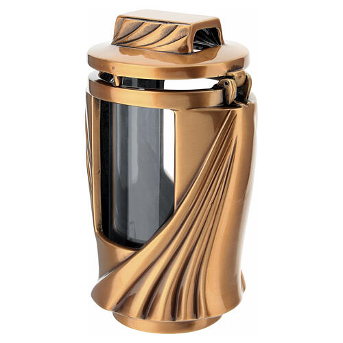 Bronzed candle holder lamp with drape effect for 2.6-inch diameter candles 3