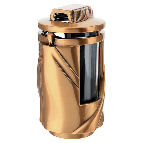 Bronzed Candle Holder Lamp with Drapery Effect for 6.5 cm Diameter Candles 4