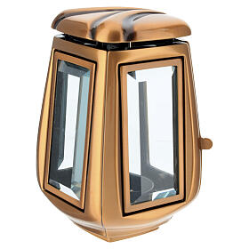 Lampe funéraire classique en bronze à fixer au sol pour bougies de 6 cm