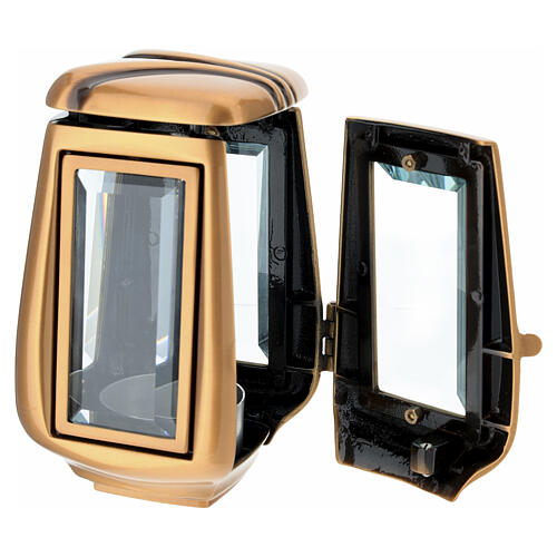 Lampe funéraire classique en bronze à fixer au sol pour bougies de 6 cm 5