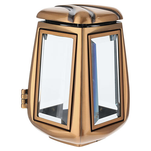 Lampe funéraire à enterrer moulée 25 cm finition bronze 4