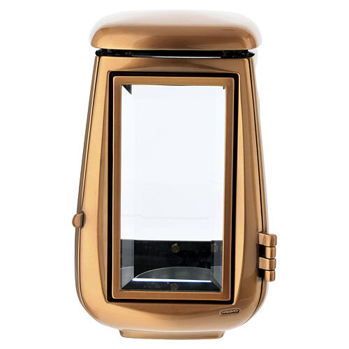 Bronze cemetery lamp for candles of 8x3-inch max 3