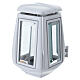 White enamel cemetery candle lamp for 6 cm candles s1