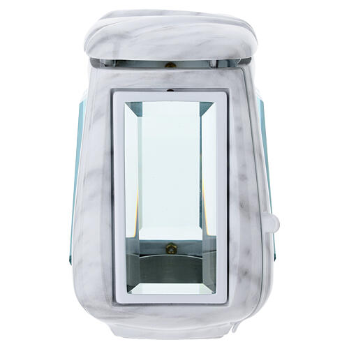 Grablampe zur Bodenbefestigung – 20 cm, Messing in Carrara-Marmoroptik 4