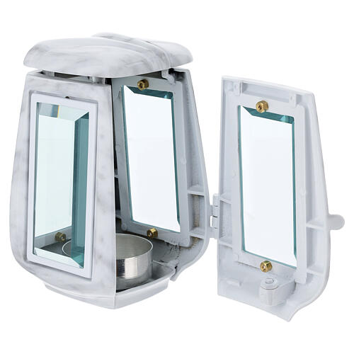 Outdoor cemetery ground lamp, 8 in, Carrara marble finish 3