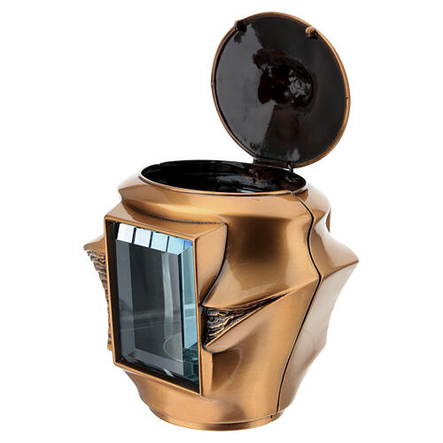 Lámpara de cementerio moderna bronceada para velas 6,5x12 cm máx 7