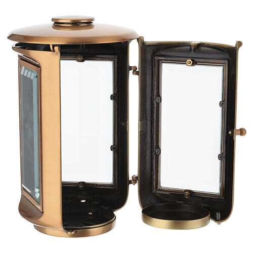 Bronze-finish ground votive cemetery lamp, 10 in 4