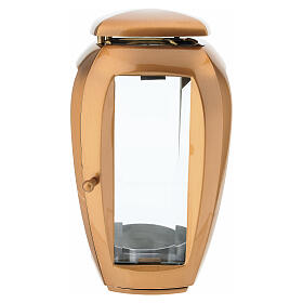 Bronzed outdoor convex lamp for 2.8-inch votive candles