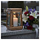 Bronze lamp with crystal windows for candles up to 3 inches in diameter s2