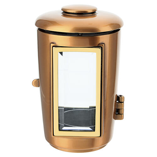 Lâmpada de cemitério para velas de diâmetro 6 cm para exterior em bronze 1