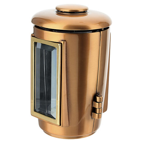 Lâmpada de cemitério para velas de diâmetro 6 cm para exterior em bronze 3