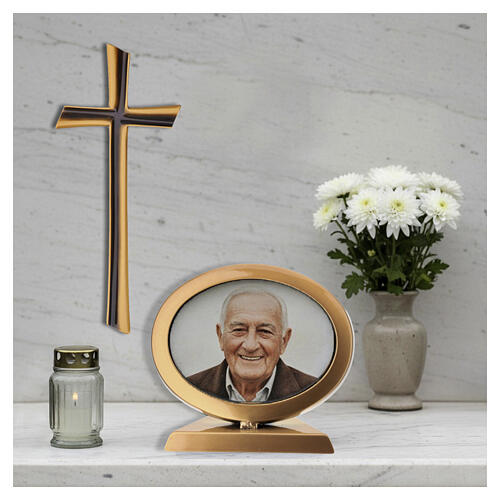 Marco funerario ovalado de suelo para fotocerámica 9x12 cm 2