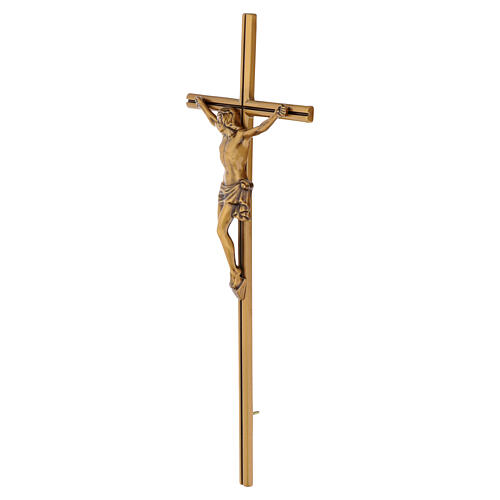 Kruzifix zur Wandbefestigung – 40 × 16 cm, Metall in Bronzeoptik 3