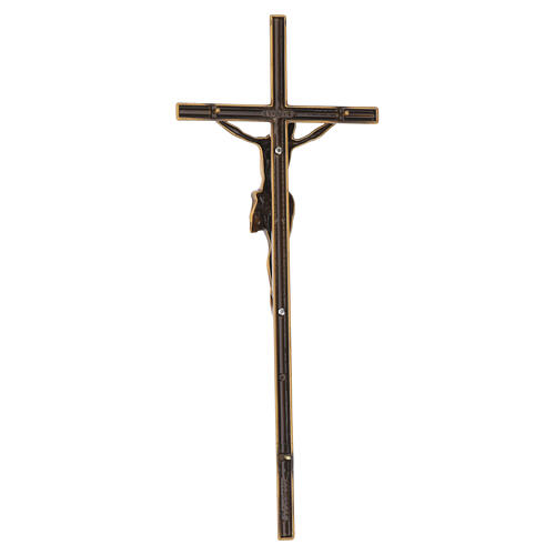 Kruzifix zur Wandbefestigung – 40 × 16 cm, Metall in Bronzeoptik 4