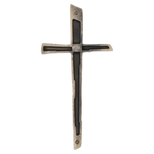 Cruz bronce moderna cera perdida para exterior 15 cm 5
