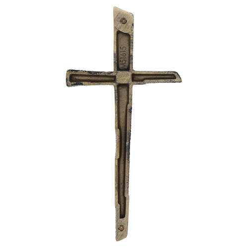 Modernes Kreuz zur Wandbefestigung aus polierter Bronze 5