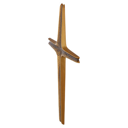 Cruz funerária de parede em bronze 40x20 cm 3
