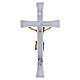 Cruz esmalte blanco cuerpo Cristo dorado para exterior s4