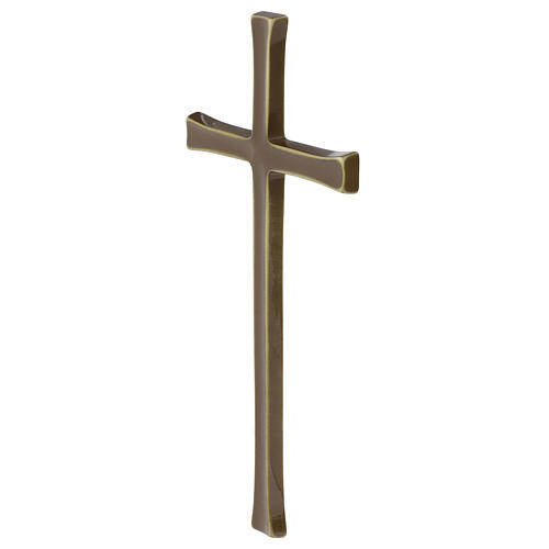 Croix en émail marron effet bronze pour extérieur 3